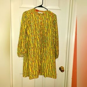 Roller Rabbit Yellow Womens Rhody Evita Floral Striped Short Dress